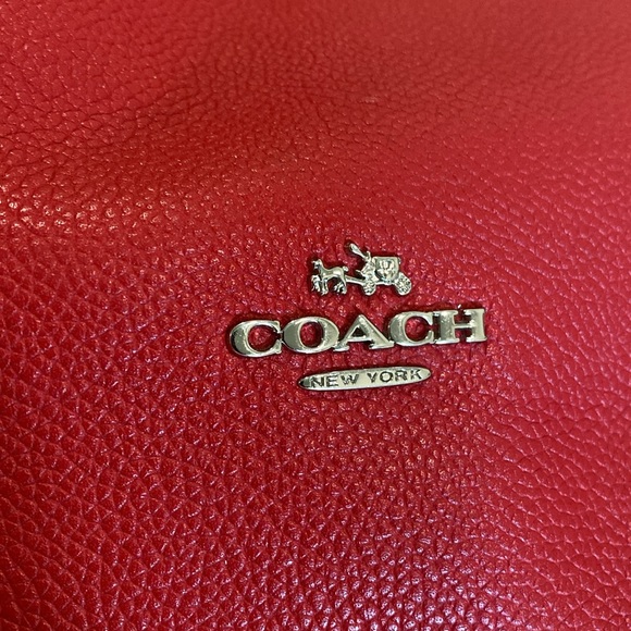 COACH Pebbled Red Leather Edie 31 Tote with original dust bag - Picture 9 of 17